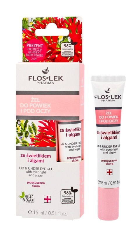Floslek oczy żel do powiek i pod oczy ze świetlikiem i algami 15 ml