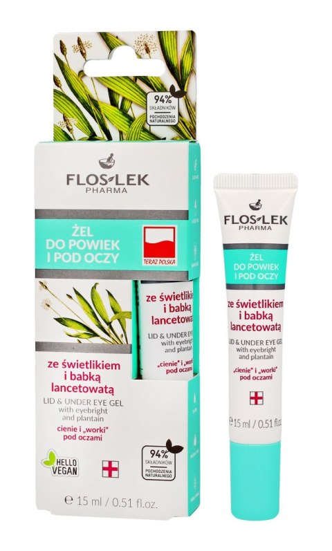 Floslek oczy żel do powiek i pod oczy ze świetlikiem i babką lancetowatą 15 ml