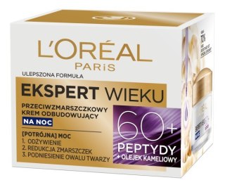 L'Oréal Paris Ekspert Wieku 60+ przeciwzmarszczkowy krem odbudowujący na noc 50 ml