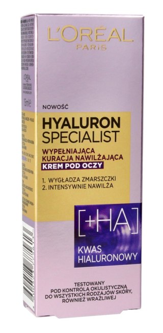 L'Oréal Paris LOREAL Hyaluron Specialist krem-kuracja nawilżająco wygładzający pod oczy 15 ml