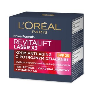 L'Oréal Paris Revitalift Laser x3 krem anti-aging SPF 25 na dzień o potrójnym działaniu 50 ml