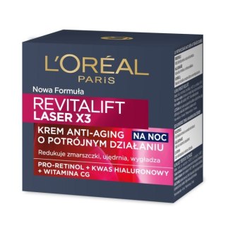 L'Oréal Paris Revitalift Laser x3 krem anti-aging o potrójnym działaniu na noc 50 ml