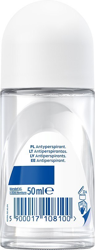Nivea Black & White Invisible Antyperspirant w Kulce Silky Smooth Roll-on Kulka dla Kobiet 50 ml