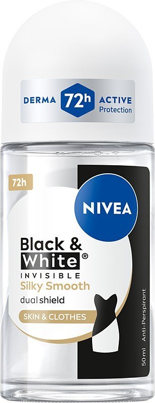 Nivea Black & White Invisible Antyperspirant w Kulce Silky Smooth Roll-on Kulka dla Kobiet 50 ml