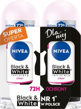 Nivea Deo Roll-on_duo B&w Inv.clear2x50ml Antyperspirant dla Kobiet