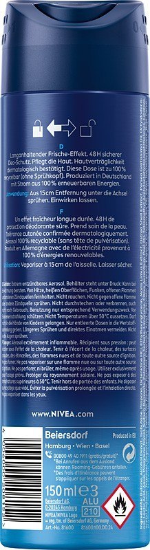NIVEA NIVEA MEN Fresh Active Dezodorant w Sprayu dla Mężczyzn 150 ml