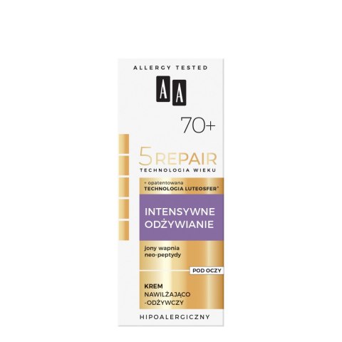 AA Technologia Wieku 5 Repair 70+ Intensywne Odżywianie krem nawilżająco-odżywczy pod oczy 15 ml