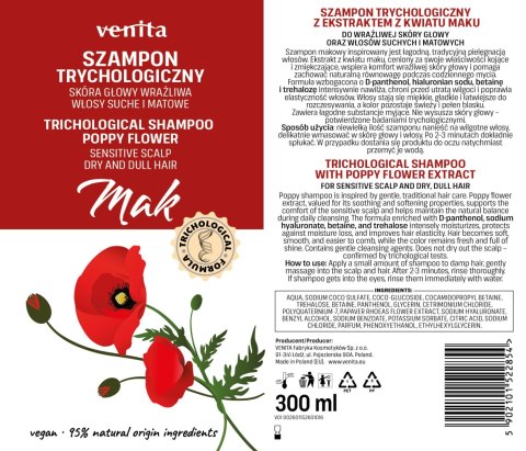Venita szampon trychologiczny - Mak 300 ml