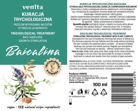Venita trychologiczna kuracja przeciw wypadaniu włosów - Baicalina 100 ml