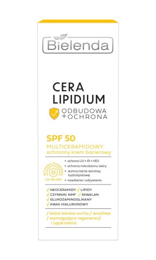 Bielenda cera Lipidium Odbudowa + Ochrona Multiceramidowy ochronny krem barierowy SPF 50 30 ml