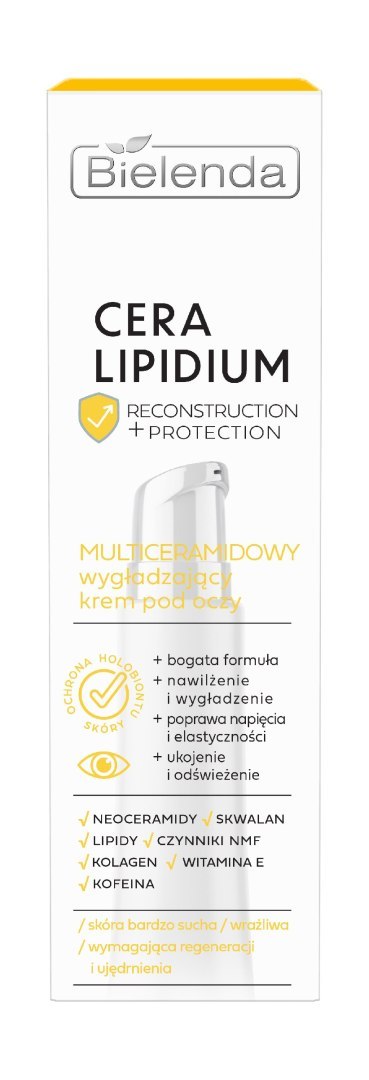 Bielenda cera Lipidium Odbudowa + Ochrona Multiceramidowy wygładzający krem pod oczy 15 ml
