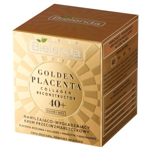 Bielenda GOLDEN PLACENTA 40+ nawilżająco wygładzający krem przeciwzmarszczkowy na dzień i noc 50 ml