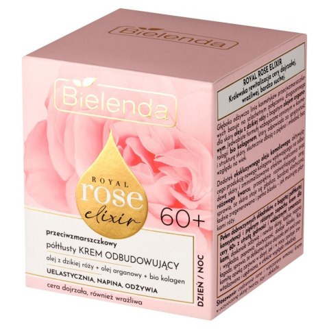 Bielenda Royal Rose Elixir 60+ przeciwzmarszczkowy półtłusty krem odbudowujący dzień/noc 50 ml
