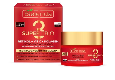 Bielenda SUPER TRIO 40+ intensywnie nawilżający krem przeciwzmarszczkowy 50 ml