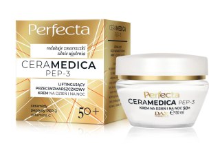 Perfecta Ceramedica PEP3 50+ liftingujący przeciwzmarszczkowy krem na dzień i na noc 50 ml