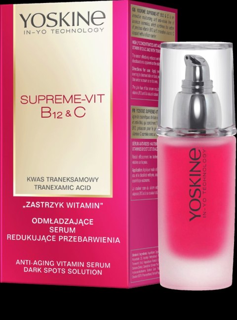 Yoskine Supreme Vit B12 & C serum odmładzające do twarzy redukujące przebarwienia 30 ml