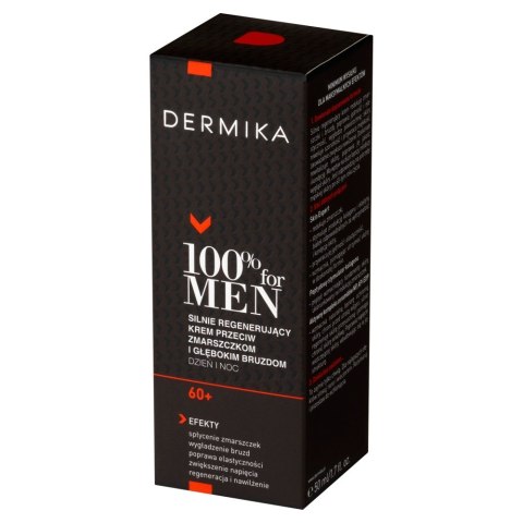 Dermika 100% for Men silnie regenerujący krem przeciw zmarszczkom i głębokim bruzdom 60+ dzień/noc 50 ml