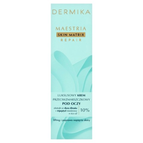 Dermika Maestria Skin Matrix Repair luksusowy krem przeciwzmarszczkowy pod oczy z ekstraktem ze śluzu ślimaka (10%) 15 ml