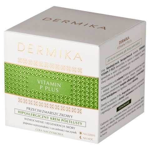 Dermika Vitamin P Plus przeciwzmarszczkowy hipoalergiczny krem półtłusty na dzień na noc 50 ml