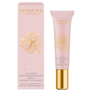 Dermika Luxury Placenta luksusowe przeciwzmarszczkowe serum pod oczy i na powieki 15 ml