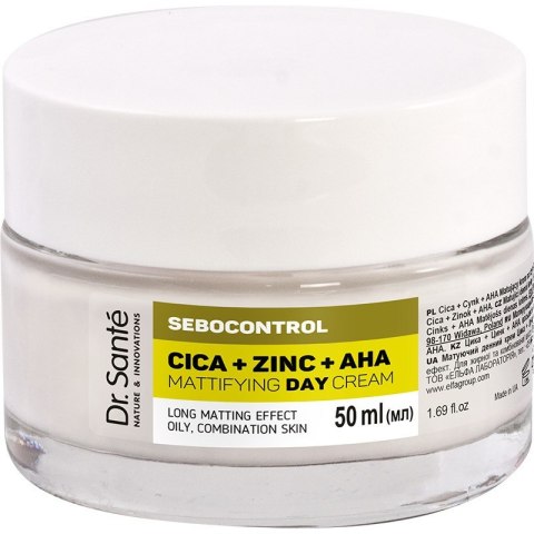 Dr. Santé Sebocontrol matujący krem na dzień Cica + Zinc + AHA 50 ml