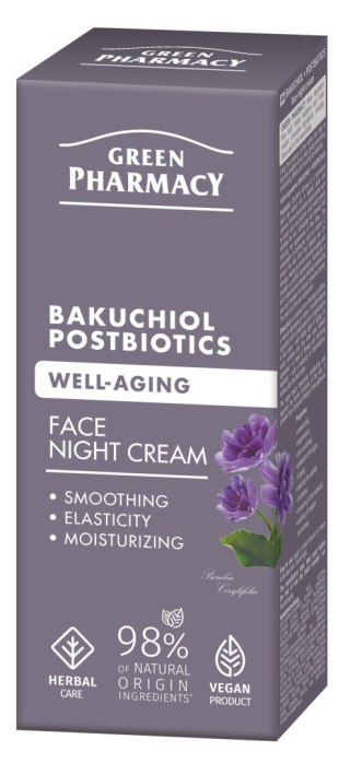 Green Pharmacy Bakuchiol + Postbiotyki przeciwstarzeniowy krem na noc 50 ml