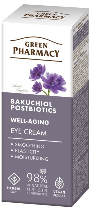 Green Pharmacy Bakuchiol + Postbiotyki przeciwstarzeniowy krem pod oczy 15 ml