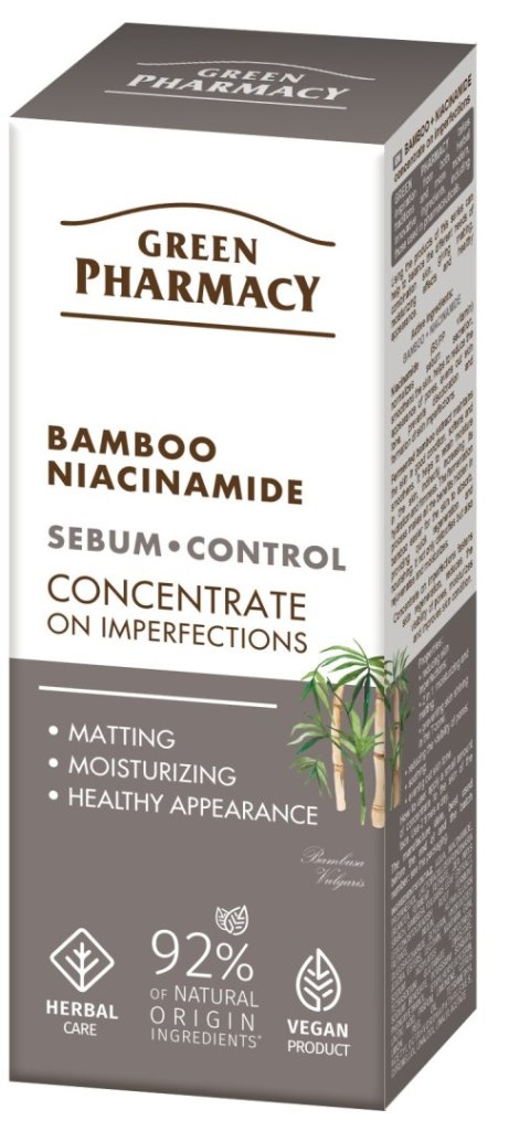 Green Pharmacy Bambus + niacynamid koncentrat przeciw niedoskonałościom 30 ml