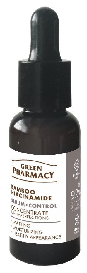 Green Pharmacy Bambus + niacynamid koncentrat przeciw niedoskonałościom 30 ml