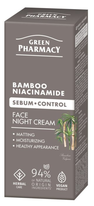 Green Pharmacy Bambus + Niacynamid krem do twarzy na noc 50 ml