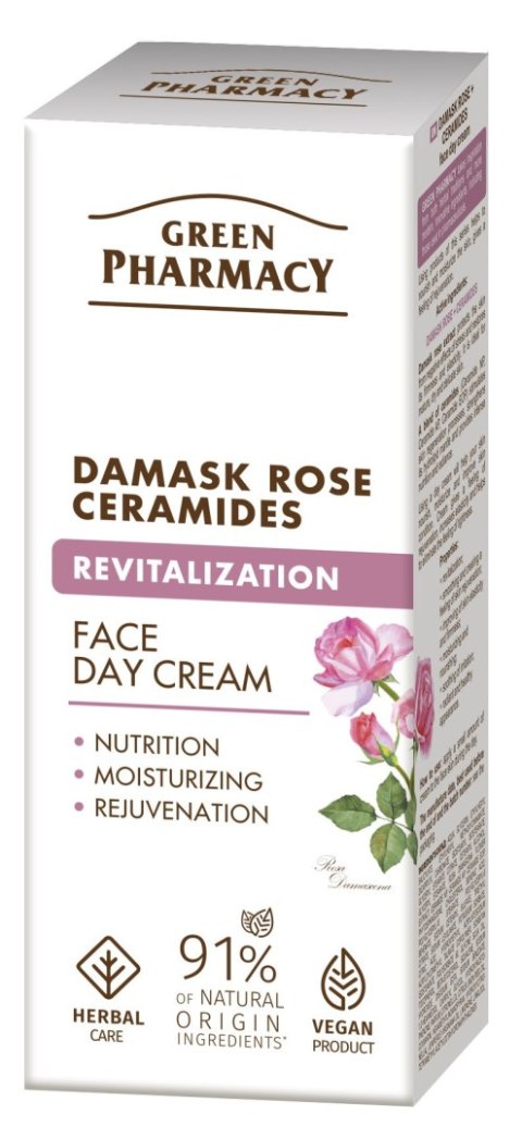 Green Pharmacy Róża Damasceńska + Ceramidy rewitalizujący krem na dzień 50 ml