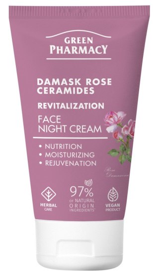 Green Pharmacy Róża Damasceńska + Ceramidy rewitalizujący krem na noc 50 ml