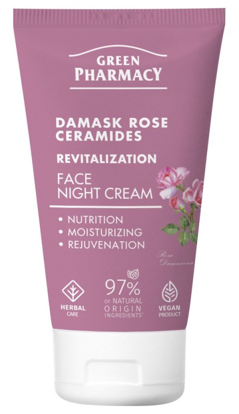 Green Pharmacy Róża Damasceńska + Ceramidy rewitalizujący krem na noc 50 ml
