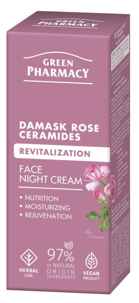 Green Pharmacy Róża Damasceńska + Ceramidy rewitalizujący krem na noc 50 ml