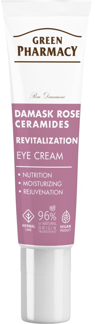Green Pharmacy Róża Damasceńska + Ceramidy rewitalizujący krem pod oczy 15 ml