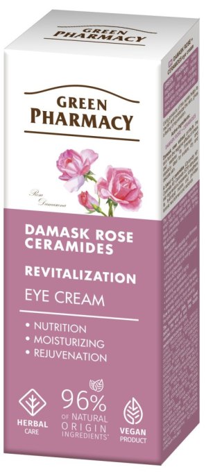 Green Pharmacy Róża Damasceńska + Ceramidy rewitalizujący krem pod oczy 15 ml