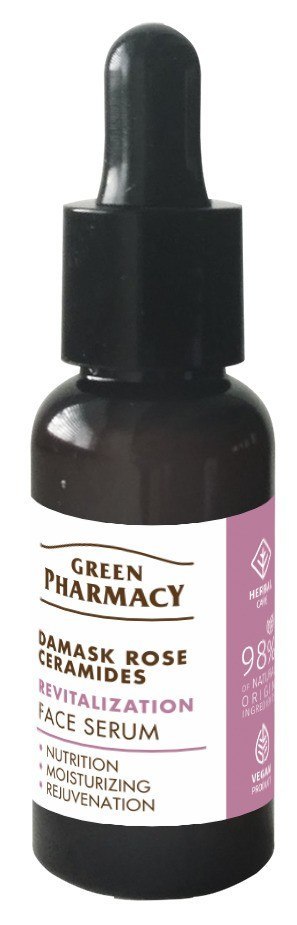 Green Pharmacy Róża Damasceńska + Ceramidy rewitalizujący serum do twarzy 30 ml