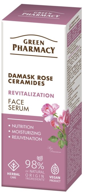 Green Pharmacy Róża Damasceńska + Ceramidy rewitalizujący serum do twarzy 30 ml
