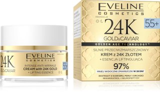 Eveline 24K Gold&Caviar krem silnie przeciwzmarszczkowy 55+ 50 ml