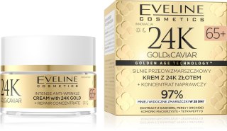 Eveline 24K Gold&Caviar krem silnie przeciwzmarszczkowy 65+ 50 ml