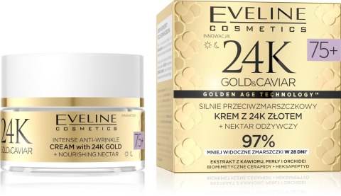 Eveline 24K Gold&Caviar krem silnie przeciwzmarszczkowy 75+ 50 ml