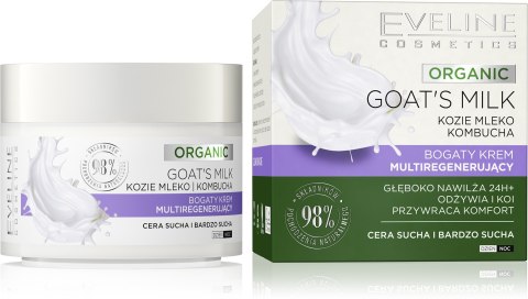 Eveline Organic Goat`s Milk bogaty krem multiregenerujący - cera sucha i bardzo sucha 50 ml
