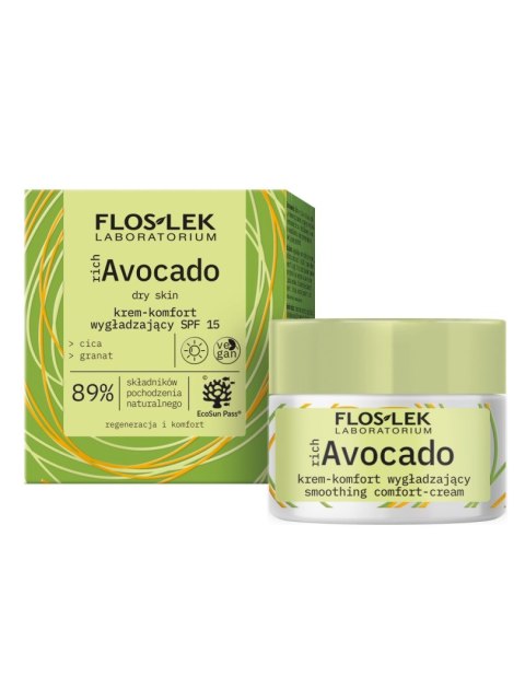 FLOS-LEK FLOSLEK richAvocado Krem-komfort wygładzający SPF15 na dzień - skóra sucha 50ml