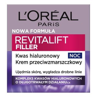 L'Oréal Paris Revitalift Filler 40+ krem przeciwzmarszczkowy z kwasem hialuronowym na noc 50 ml