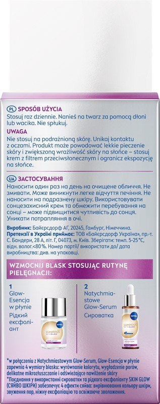 Nivea Luminous Even Glow Liquid Refiner serum peelingujące 100 ml