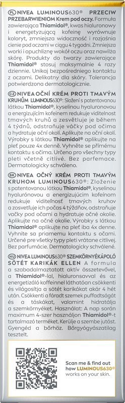 Nivea Luminous krem przeciw przebarwieniom pod oczy 15 ml