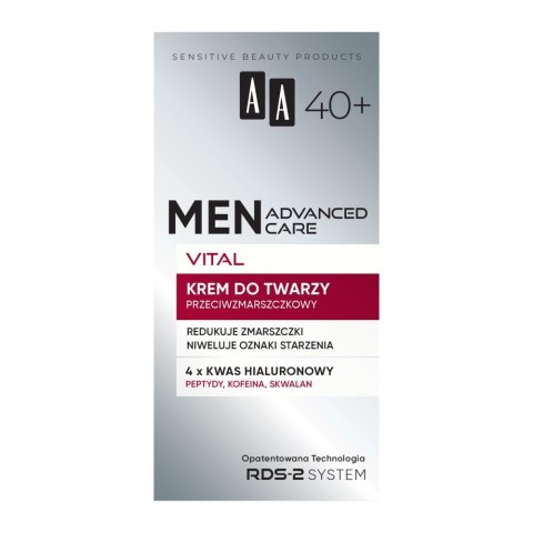 AA Men Advanced Care Vital krem do twarzy przeciwzmarszczkowy dla mężczyzn 40+ 50 ml