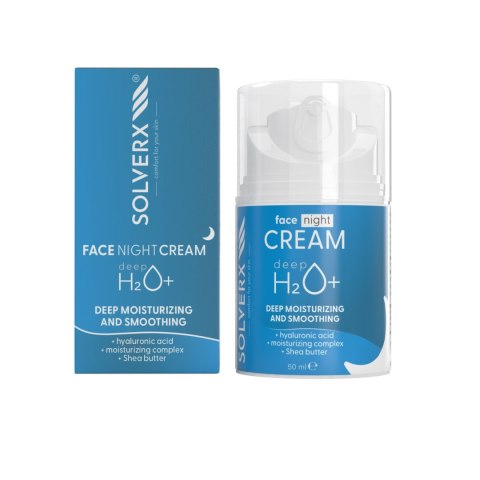 Solverx Deep H2O+ krem głęboko nawilżający na noc - skóra sucha i odwodniona 50 ml