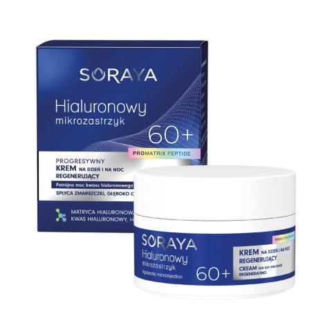 Soraya hialuronowy mikrozastrzyk Progresywny krem regenerujący 60+ na dzień i na noc 50 ml