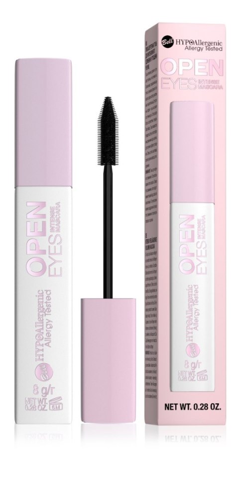 BELL Bell Hypoallergenic Tusz do rzęs Open Eyes Intense - wydłużająco-pogrubiający 8g